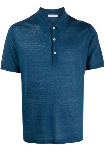 Boglioli semi-sheer polo shirt - Blau