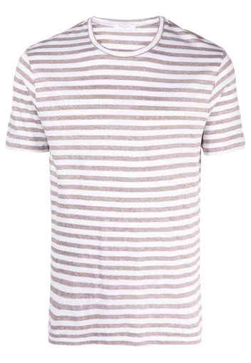 Boglioli striped linen T-shirt - Braun