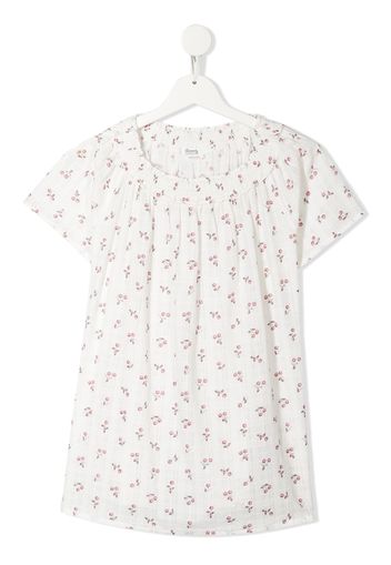 Bonpoint Bluse mit Blumen-Print - Weiß