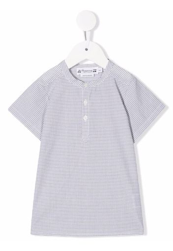 Bonpoint Cesari check-print short-sleeve shirt - Braun