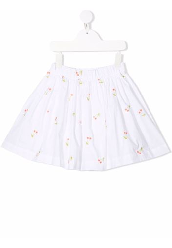 Bonpoint embroidered-cherry skater skirt - Weiß