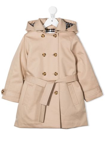 Bonpoint Aida double-breasted hooded trench coat - Nude