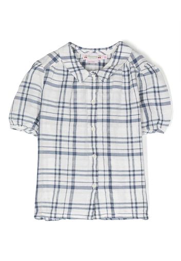 Bonpoint Adele plaid-print blouse - Weiß