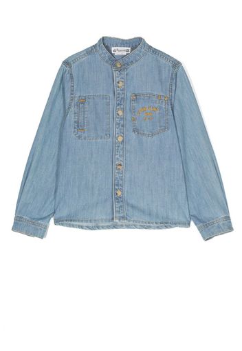 Bonpoint long-sleeved denim shirt - Blau