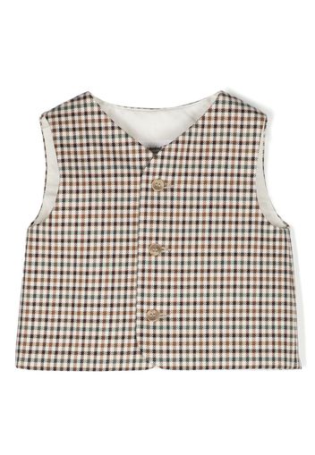 Bonpoint check-print cotton waistcoat - Braun