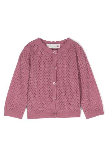 Bonpoint long-sleeve knitted cardigan - Rosa