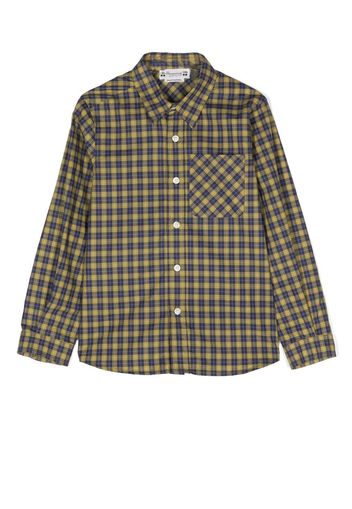 Bonpoint check long-sleeved shirt - Grün