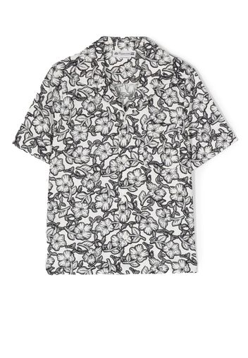 Bonpoint floral-print short-sleeved shirt - Weiß