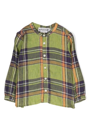 Bonpoint plaid linen tunic shirt - Grün