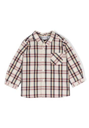 Bonpoint check-pattern long-sleeve shirt - Nude