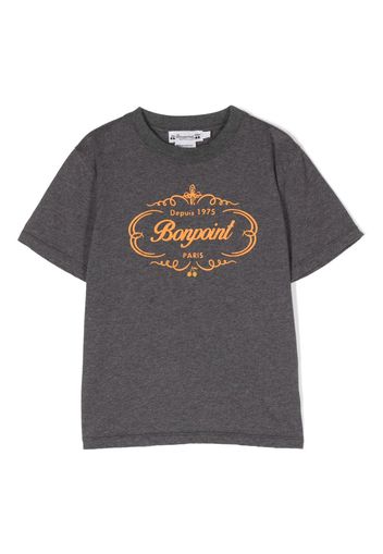 Bonpoint T-Shirt mit Logo-Print - Grau