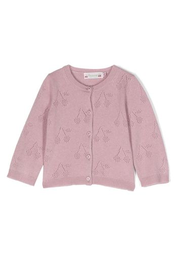 Bonpoint cherry-motif cashmere cardigan - Rosa