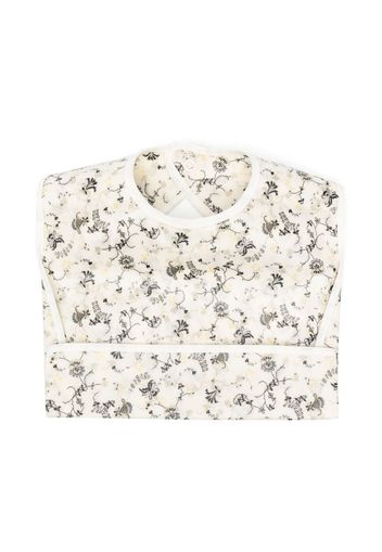 Bonpoint floral-print cotton bib - Nude