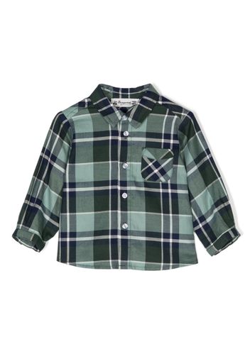 Bonpoint plaid-check cotton shirt - Grün