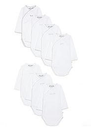Bonpoint Set aus sieben Bodys mit Stickerei - Weiß