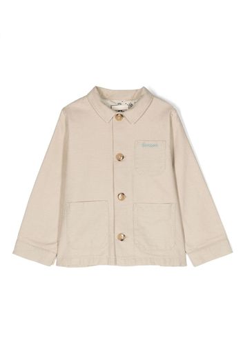 Bonton logo-embroidered cotton jacket - Nude