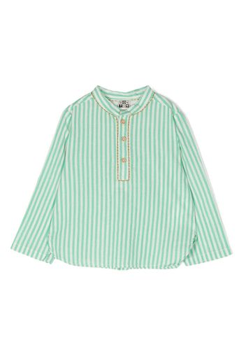 Bonton stripe-pattern cotton shirt - Grün