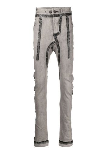 Boris Bidjan Saberi Skinny-Hose mit Tape-Detail - Grau