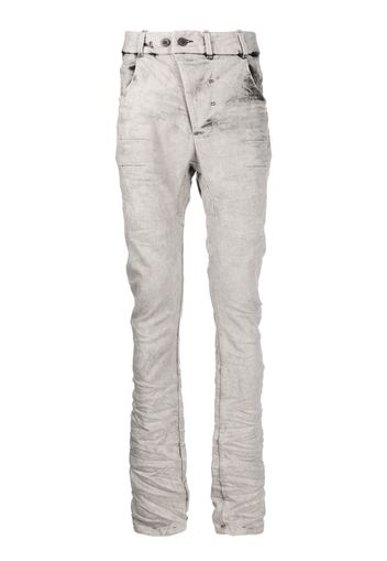 Boris Bidjan Saberi ruched skinny-fit jeans - Grau