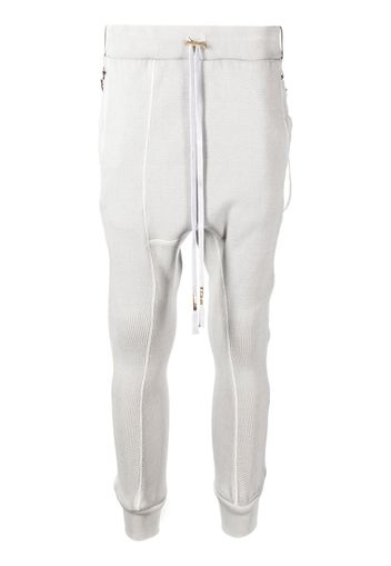 Boris Bidjan Saberi crop-crotch detail track pants - Grau