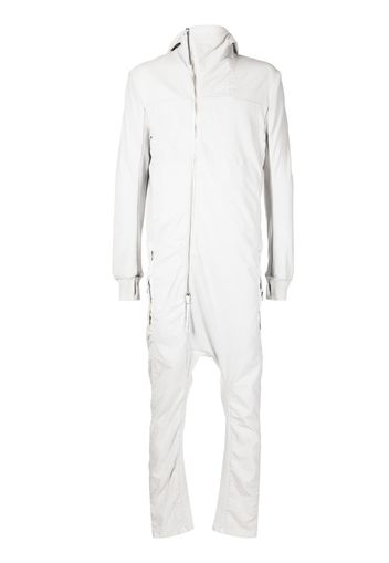 Boris Bidjan Saberi off-centre hooded jumpsuit - Grau