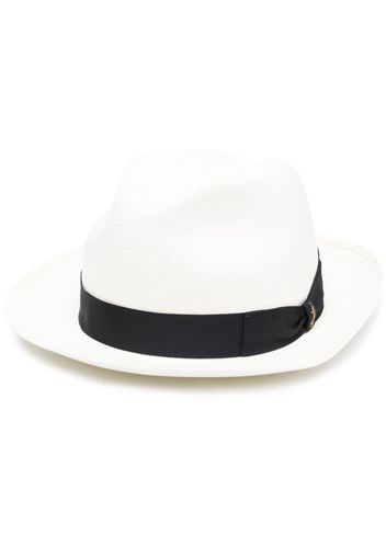 Borsalino bow-detail fedora hat - Weiß