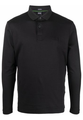 BOSS long sleeve polo shirt - Schwarz