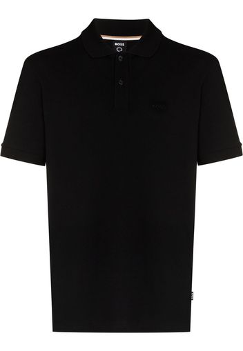 BOSS Pallas embroidered logo polo shirt - Schwarz