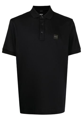 BOSS logo-print polo shirt - Schwarz