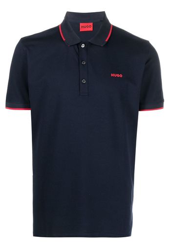 BOSS Poloshirt mit Logo-Print - Blau