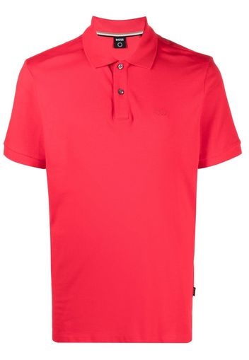 BOSS embroidered logo polo shirt - Rot