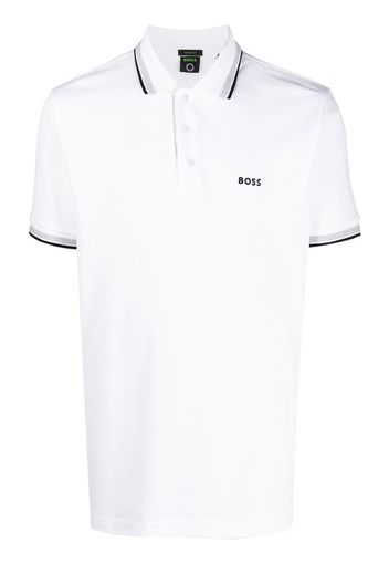 BOSS Poloshirt mit Logo-Stickerei - Weiß