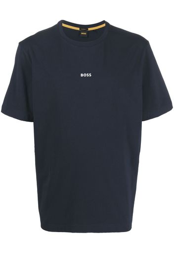 BOSS logo-print T-shirt - Blau