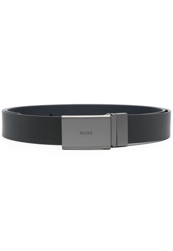 BOSS interchangeable leather buckle belt - Schwarz