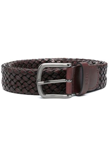 BOSS braided leather belt - Braun