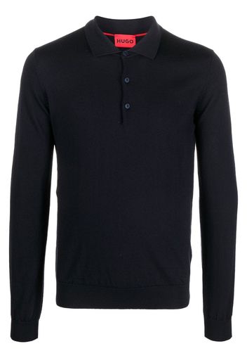 BOSS long-sleeved polo shirt - Blau