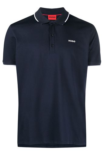 BOSS chest logo-print polo shirt - Blau