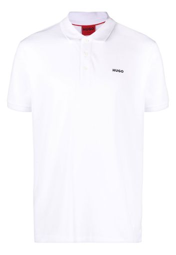 BOSS chest logo-print polo shirt - Weiß