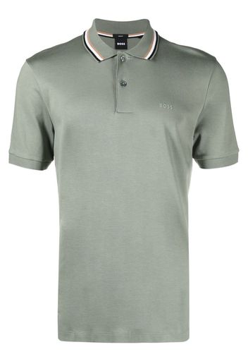 BOSS logo-print short-sleeved polo shirt - Grün