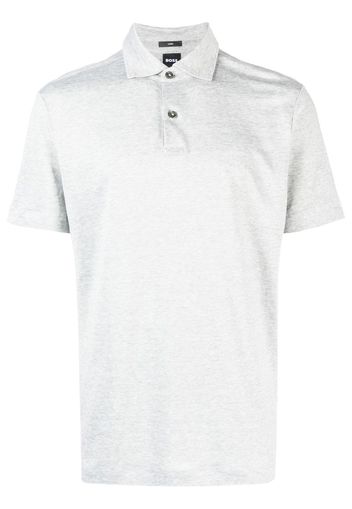 BOSS piqué linen polo shirt - Grau