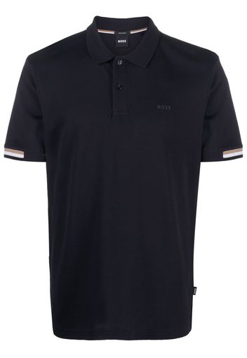 BOSS logo-print short-sleeve polo shirt - Blau