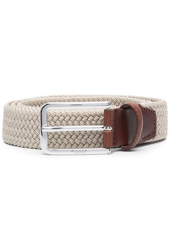 BOSS woven engraved-logo belt - Nude