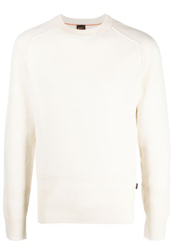 BOSS crew-neck cotton jumper - Nude