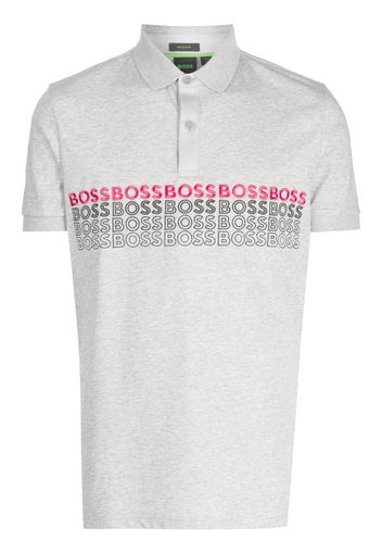 BOSS Pavel Poloshirt mit Logo-Stickerei - Grau