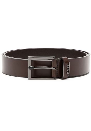 BOSS logo-plaque leather belt - Braun