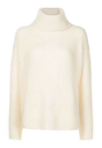 BOSS roll-neck chunky jumper - Nude