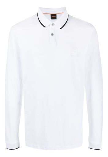 BOSS debossed-logo cotton polo shirt - Weiß