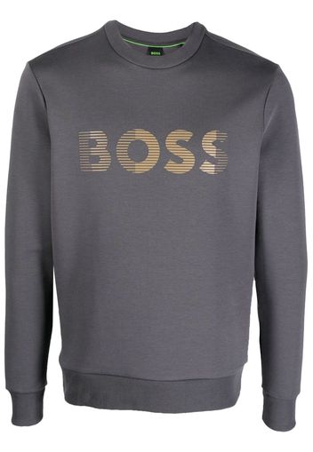 BOSS logo-print long-sleeve sweatshirt - Grau