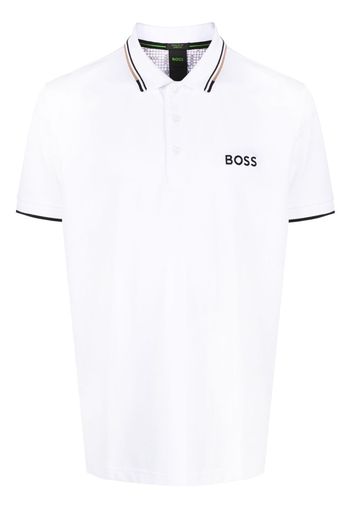 BOSS Poloshirt mit Logo-Stickerei - Weiß