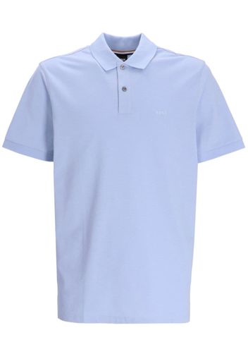 BOSS embroidered-logo cotton polo shirt - Blau